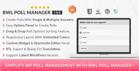 BWL Poll Manager - 6 best plugins to create polls on your website