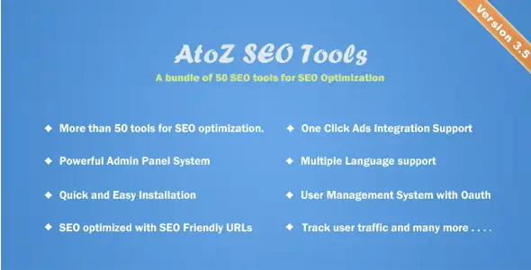 AtoZ SEO Tools - Search Engine Optimization Tools - The 5 Amazing SEO Tools (PHP Script) you need now